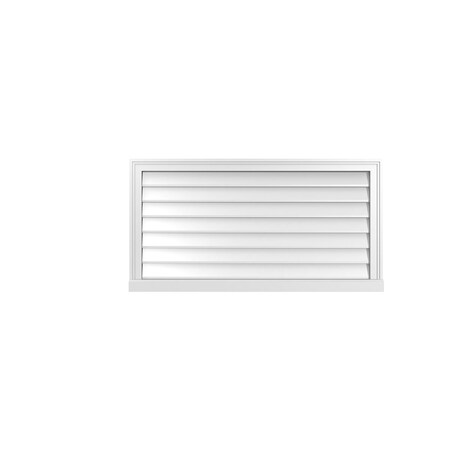 Ekena Millwork Vertical Surface Mount PVC Gable Vent w/ 2"W x 2"H , Brickmould Sill Frame, 42"W x 22"H GVPVE42X2203SN